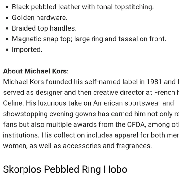 Authentic Michael Kors Collection "Skorpios" LIMITED EDITION - Picture 8 of 12